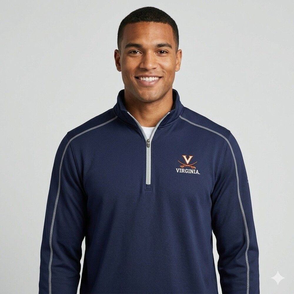 Under Armour Mens XL UVA Virginia Cavaliers 1/4 Zip Pullover AllseasonGear Navy